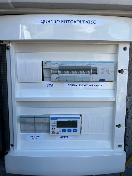 Quadro fotovoltaico con misuratore di energia